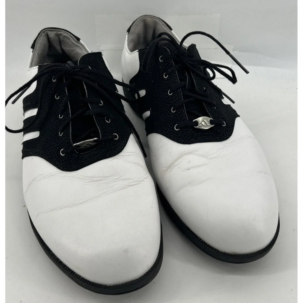 Adidas‎ MC Z-Traxion Golf Shoes White With Black Stripes Men's 11.5